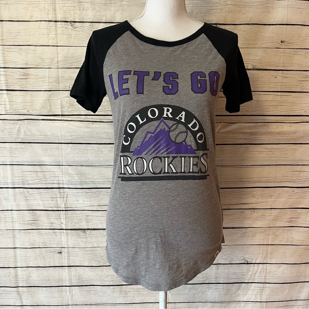 PINK Victoria’s Secret Let's Go Colorado Rockies Raglan Baseball Tee